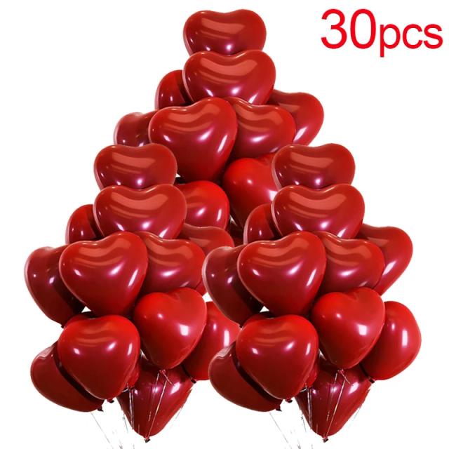 Balões de Coração Vermelho de Látex - 50 Unidades Para Decoração de Dia dos Namorados, Casamentos e Aniversários