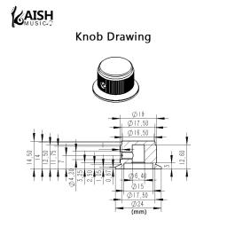 KAISH-Metal potenciômetro botões, Pot botões, Universal Top Hat botões, Volume Tone Control botão para baixo de guitarra e AMPS, 1/4 in, 6,35 milímetros, 2PCs - Image 2