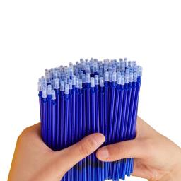 Recarga de caneta apagável para escola e escritório, tinta preta e azul, alça lavável, ferramentas de escrita, papelaria, atacado, 100 PCs/set, 0,5mm - Image 6