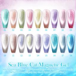 Nascido bonito hortelã cor verde gato gel magnético unha polonês brilho brilho gel varnis semi permanente 10ml para verão manicure diy - Image 6