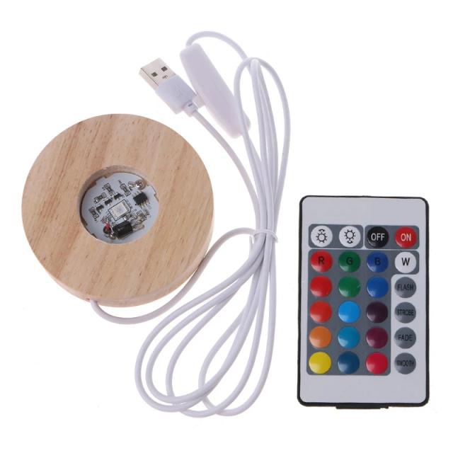 Luz Noturna de Vaso em Resina com 12 Cores RGB LED e Base Ajustável para Exibição de Arte DIY