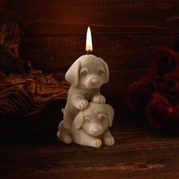 3D Dog Stacking Boneca Vela Molde, Resina Fazendo Moldes, Gesso Ice Cube Baking Mold, Molde de Vela Perfumada, Filhote de cachorro bonito - Image 3