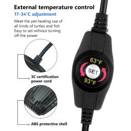 Controlador de temperatura digital do aquário do calefator do aquário das varas elétricas no tanque 100-240v da tartaruga do tanque de peixes da vara - Image 5