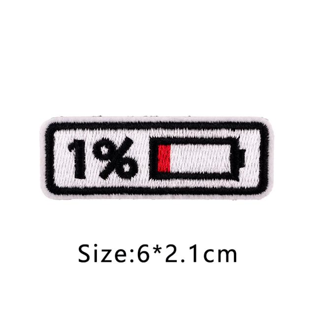 Emblemas Bordados 3D de Bateria para Celular: Remendos Criativos de 1% a 99% para Mochilas e Vestuário