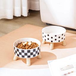 Tigela de aço inoxidável para cães, tigela anti-queda para animais de estimação, tigela de plástico para gatos, tigela de arroz para cães com pescoço alto, tigela de comida para gatos de grande capacidade - Image 1