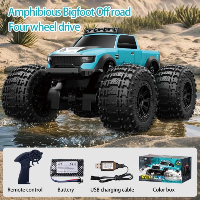 Carro RC Anfíbio C8816 4WD Off-Road Monster Truck LED 4 Rodas