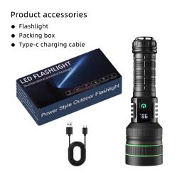 Lanterna led recarregável de alta potência, lanterna tática forte, lâmpada de luz dura de longo alcance para acampamento ao ar livre e caminhadas - Image 6