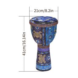 Tambor de mão africano para crianças, tambor Djembe portátil, instrumento de percussão, arte colorida padrões, pandeiro luz, 8 in - Image 5