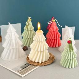 Molde de vela de silicone de pinho geométrico 3d, faça você mesmo, árvore de natal, artesanato, presentes, moldes de resina de sabão aromath, materiais de decoração de casa - Image 2