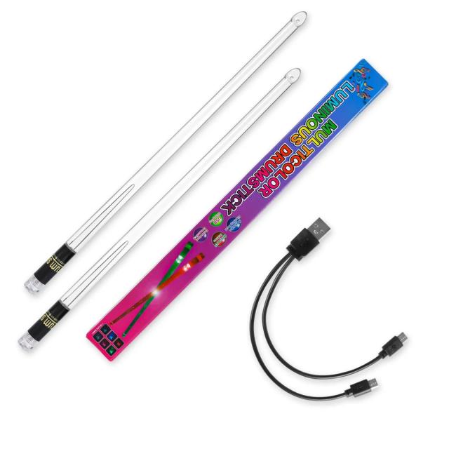 Baquetas Emissores de Luz LED Miwayer: Gradiente Personalizado, USB Recarregável e 15 Cores para Todas as Baterias