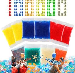 Crescente Água Beads Gel Bola Blaster, Rainbow Color Splatrball, Toy Gun, Crystal Clear, Recarga Munição Splat Bullets, 7-8mm - Image 1