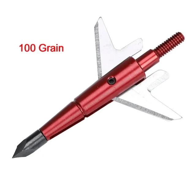 Broadhead Caça Arrowhead, Ponta Ponto para Recurve Bow Arrow, Tiro Alvo, Tiro com Arco Acessórios, 100-150 Grain, 1pc