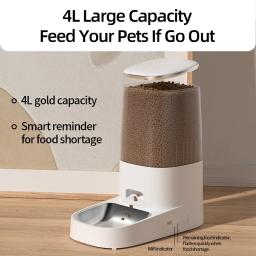 ROJECO-Alimentador Pet Automático, Smart Food Kibble Dispenser, Controle Remoto, Botão WiFi, Cat e Dog Acessórios - Image 5