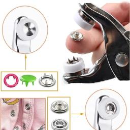 Snap Fasteners Kit para roupas e chapéus, Metal Snap Botões, Anéis Prendedor, Alicates, Artesanato DIY, Ferramenta de costura, 200 Conjuntos - Image 2