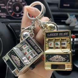 2 pçs mini jogo slot máquina chaveiros criativo arcade bolso fruta sorte jackpot gadget antiestresse brinquedo jogos engraçados chaveiro - Image 4