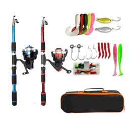 Completo Telescópico Pesca Rod Kit, Pesca Roda, Isca Gancho, Viagem Rod Set - Image 1