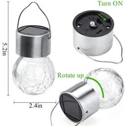 Luz solar LED com bola de crack, lâmpada pendurada em várias cores, decoração de festa, interior e exterior, drop shipping - Image 4