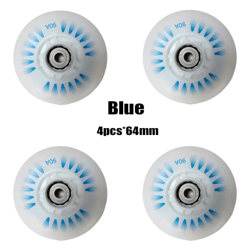 LED Flash rodas para patins inline, extravagantes rodas PU, acender rodas, multi-color disponível, 64mm, 68mm, 72mm, 76mm, 80mm, 4PCs - Image 1