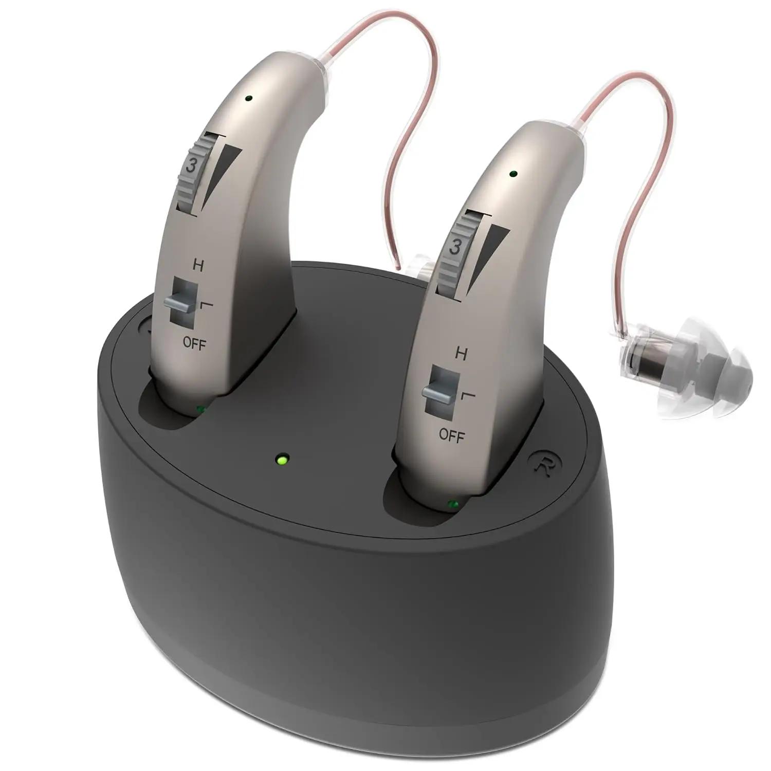 Aparelhos auditivos recarregáveis sem fio para idosos com redução de ruído e estojo de carregamento magnético, aparelhos auditivos digitais avançados - Image 1