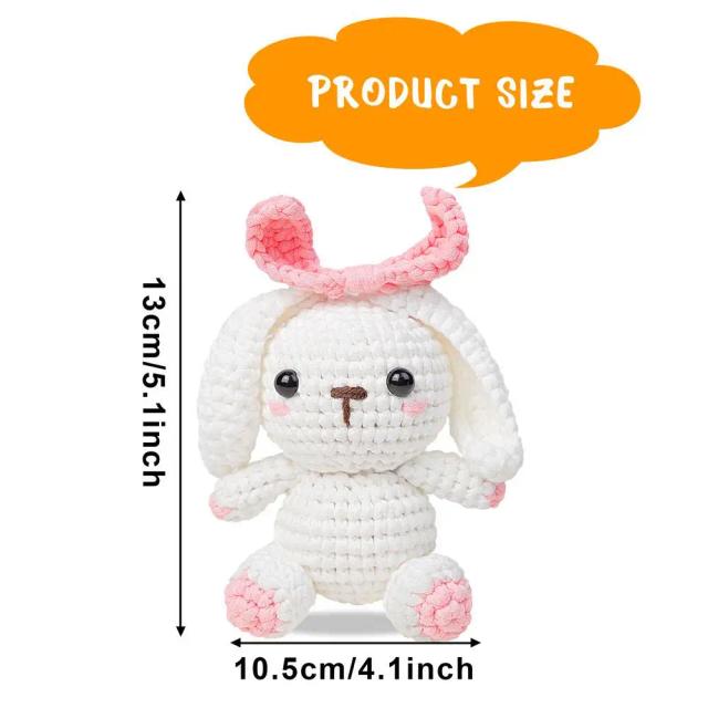 Kit Completo de Crochê e Tricô para Iniciantes: Ornamentos de Boneca e Criatividade com Coelhos para Adultos