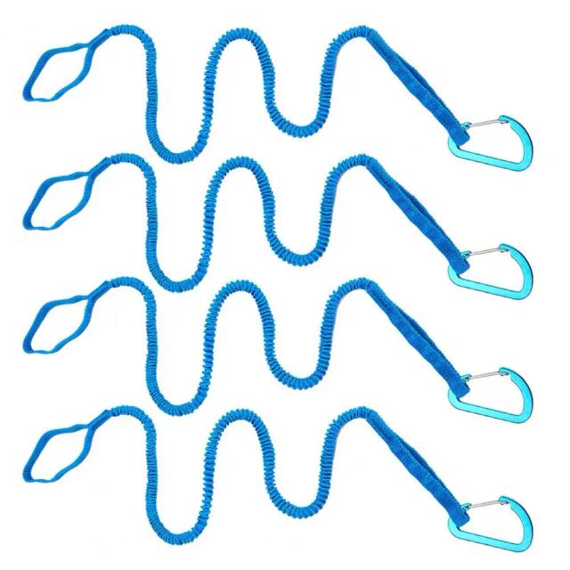 Leash de Caiaque Elástico com Corda Bungee - Leve e Prático para Pesca, Rafting e Canoagem