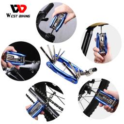 West biking multi-ferramenta portátil ciclismo bicicleta reparação ferramentas kit multifunções chave de fenda conjuntos de corrente acessórios da bicicleta - Image 6