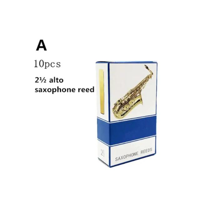 Palhetas de Bambu para Saxofone Alto Eb - 10 Peças na Caixa, Força 2.5 Tipo F2TC