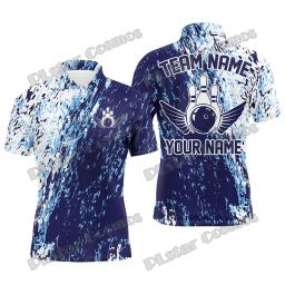 Camisa polo masculina impressa em 3D, azul Camo Bowling Custom Name, Casual Bowling Jersey, presente para jogadores de boliche, verão, rua, WK51 - Image 6