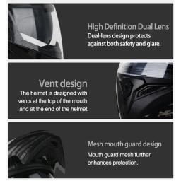 Uchoose DOT Aprovado Capacetes Crash Moto Equipamento de Proteção Homens Mulheres Flip Up Capacete Motocicleta Viseira Soleira Dupla - Image 4