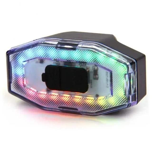 Bicicleta Impermeável Taillight com Luz Intermitente e 7 LEDs Coloridos - Acessórios de Ciclismo com Carregamento USB e 60 Lumens para Noite
