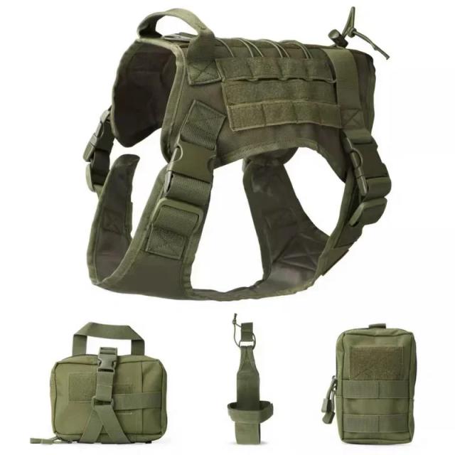 Conjunto Completo de Bolsas e Arnês Tático para Cães - Colete de Treinamento Ideal para Pets de Todas as Raças e Tamanhos, Incluindo Pastores Alemães e Cães de Polícia