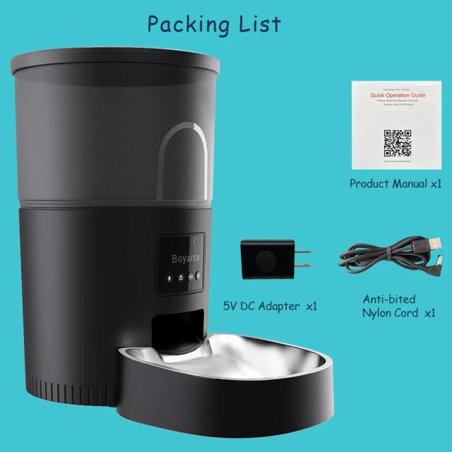Alimentador Automático de Pet com Temporizador e Controle via Wi-Fi para Gatos e Cães Pequenos