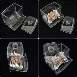 Cotonete Bola Caixa De Armazenamento Com Tampa, Grande Capacidade, Banheiro, Acrílico, Recipiente Transparente, Frasco, Dispenser - Image 4