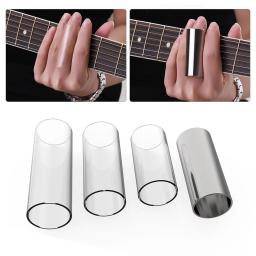 Slides de guitarra com slides de vidro, inclui 3 celulóide polegar e dedo picaretas, 1 aço inoxidável Slide 6cm, 4pcs - Image 4