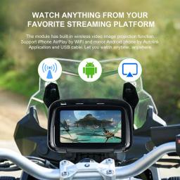 Navegador GPS para motocicleta, Carplay sem fio, IPX7 impermeável, 5 "Touch Screen, Android Auto Monitor - Image 3