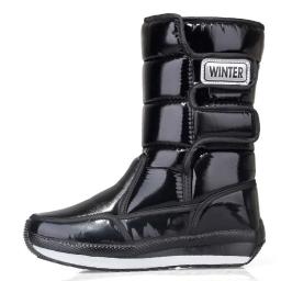 Versão coreana de algodão engrossado mais veludo quente feminino mid-tube leve anti-skid botas de chão casual remendo de velcro - Image 5