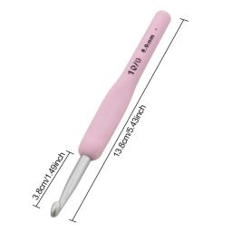 Conjunto de ganchos de crochê com alça de silicone, agulhas de tricô de alumínio, acessórios feitos à mão para camisola e cobertor, 9pcs - Image 5