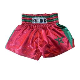 Roupas de Artes Marciais para Homem e Mulher, Bandeira Marroquina, Muay Thai, Shorts Boxe, Luta Sanda - Image 4