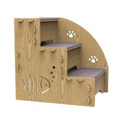 Escada de madeira para sofá, 3-Step, escada para gatos de cama, cão equilibrado, rampa interna, antiderrapante, adequada para cães pequenos - Image 1
