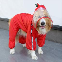 Impermeável reflexivo impermeável para cães, Casaco de chuva grande, Casaco ajustável com capuz, Pet Shop - Image 3