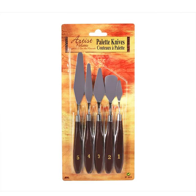 1 conjunto de espátula para pintura em aço inoxidável, paleta mista de facas, espátula raspadora, materiais de arte para pintura a óleo artística, mistura de cores - Image 1