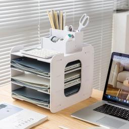 Multi-layer Desktop Data Rack, Material De Classificação De Escritório, Armazenamento De Papel, Rack Em Camadas Horizontal, Papel A4 - Image 3