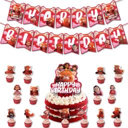 Disney girando tema vermelho fontes de festa conjuntos de balões de festa bolo topper banner de aniversário decoração de festa infantil chá de bebê - Image 4