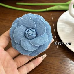 Broches de flor rosa de tecido artesanal para mulheres moda camélia lapela alfinetes corsage joias vintage crachá acessórios presentes - Image 4