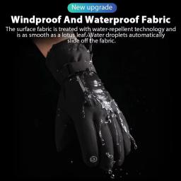 Gobygo 1 par luvas de esqui de inverno engrossado frio antiderrapante à prova dwaterproof água tela de toque luvas de pulso estendido equitação luvas de esqui das mulheres dos homens - Image 5
