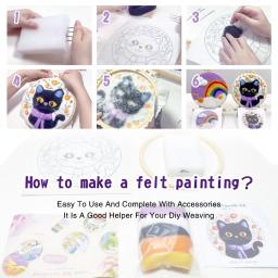 Kit de feltro de lã para decoração doméstica Ferramenta de feltro de agulha Pintura animal com imagem Conjunto de feltro de agulha artesanal - Image 5