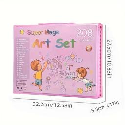 Conjunto de Caneta Aquarela para Pinturas, Arte Suprimentos, Inclui Muitas Ferramentas Coloridas Aleatórias, Presente Artístico, 208 Peças - Image 2