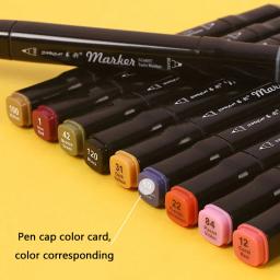 Conjunto de dupla cabeçada oleosa marcador, desenho do esboço à base de álcool, Graffiti Art Marker para Manga, Arte Escolar Suprimentos, 36 cores, 48 cores, 80 cores, 168 cores - Image 2