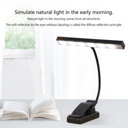 Lâmpada livro recarregável e longa duração, suporte música para piano, clipe na luz do livro - Image 5