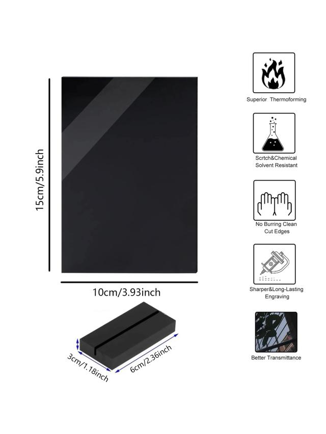 Placa Acrílica com Base Preta para Festas - 10 Peças de Sinalização DIY em PMMA